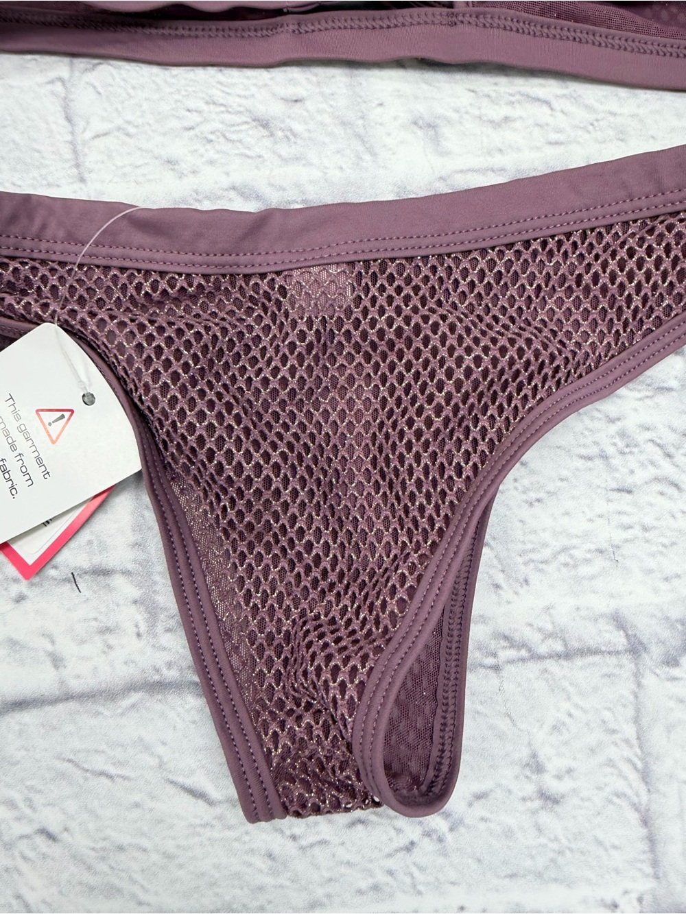 Wicked Weasel RARE Retired Dirty Mauve Crop Bikini Top Cheeky Bottom NWT's Sz S - Picture 16 of 16